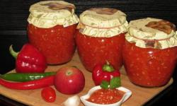 Homemade adjika from tomatoes - recipes